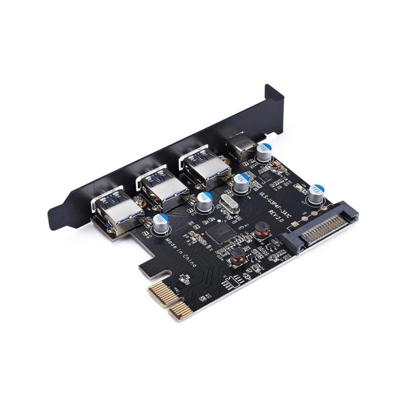 4-Port PCI-E To 1x Type-C 3x Type-A USB3.0 4-Port PCI-Express Pansion Card with Internal 19-Pin Connector