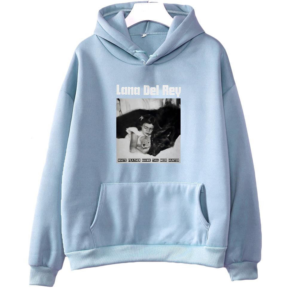 White Feather Hawk Tail Deer Hunter Lana Del Rey Hoodies Gift Apparel Hoody Long Sleeve Retro Harajuku Graphic Clothing Unisex