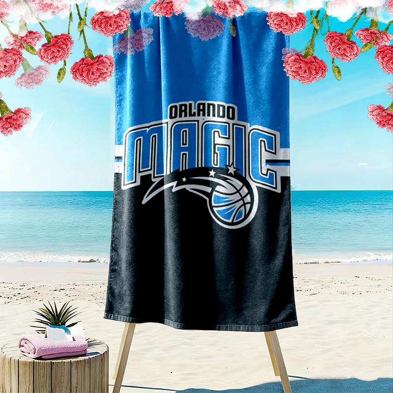 Orlando Magic Logo Print Beach Towel, Large Soft Quick Dry Towel for Beach Camping Swimming