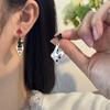 Trendy Niche Colorblock Hearts Clubs Asymmetric Stud Earrings For Women