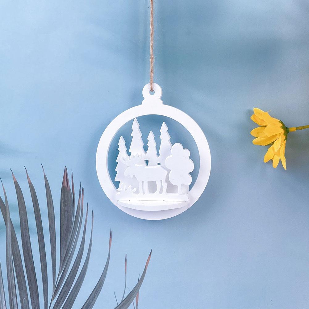 Silicone DIY Xmas Decor Casting Mould Christmas Pendant Epoxy Resin Molds 3D Xmas Hanging Pendant Mold for Party Decor