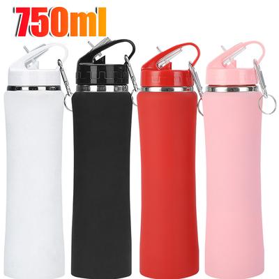 750mlStraw Insulated Tumbler with Handle Vacuum Insulated Cup Stainless Steel Double-Layer Insulated Cup Thermal Iced Travel Cup