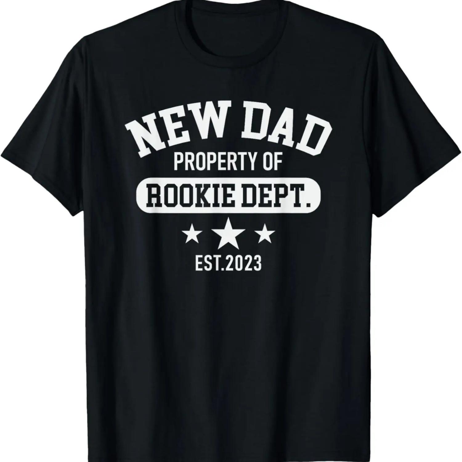 Mens Funny 1st Time Dad EST 2023 New First Fathers Hood Day T-Shirt S чёрный