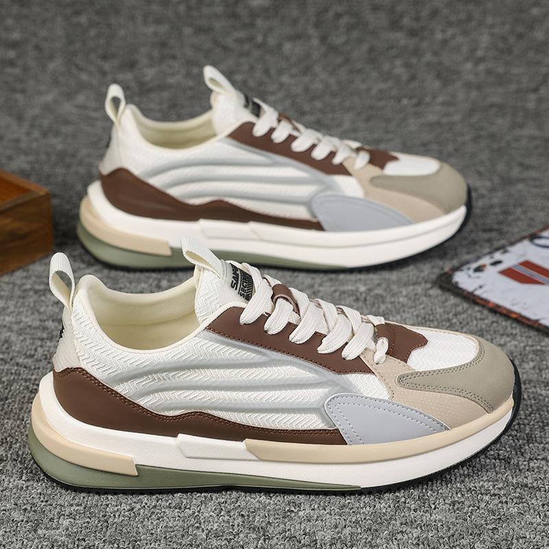 

Daddy shoes men s 2024 new winter sports casual breathable advanced sense thick sole heightening trend comfortable men s shoes 44 коричневий