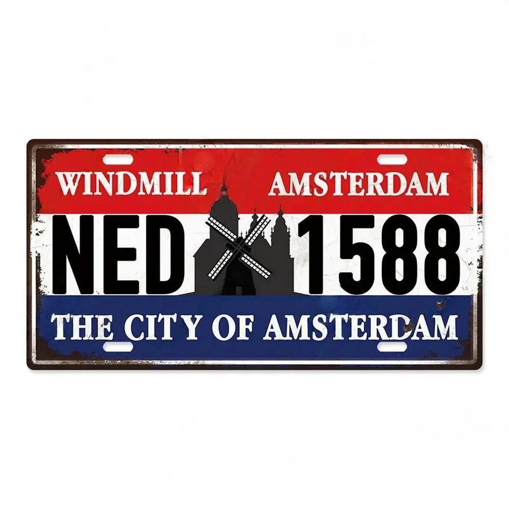 Paris Berlin Madrio Moscow Metal Tin Signs Vintage Plaque Auto License Plate Embossed Tag Garage Bars Pubs Clubs Home Wall Decor