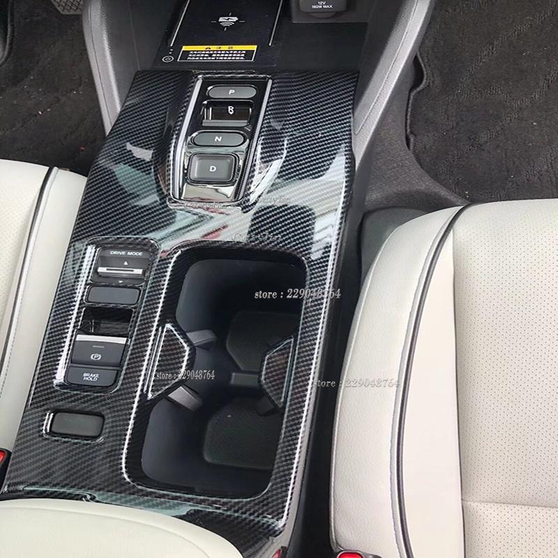 LHD For Honda E:NS1 ABS Carbon Fiber Car Center Console Gear Shift Panel Cover Trim Sticker Interior Accessories