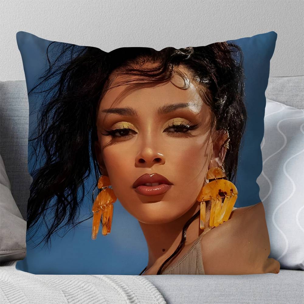 Singer D-Doja Cat Pillow Case Square Pillow Bedroom Sofa Leisure Comfort Cushion Car Living Room Home Decoration