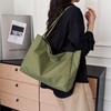 New Simple Literary Japanese Plaid Handbag Bag Women'S Lightweight Casual Shoulder Bag Versatile Large-Capacity Tote Bag