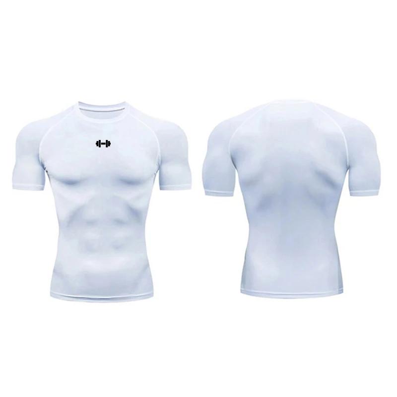 Muscleguys Camiseta de Compresión Hombre Verano Camiseta de Running Elástica Secado Rápido Ropa Deportiva Tops Deportivos Camisetas Atléticas para Gimnasio Entrenamiento Hombres