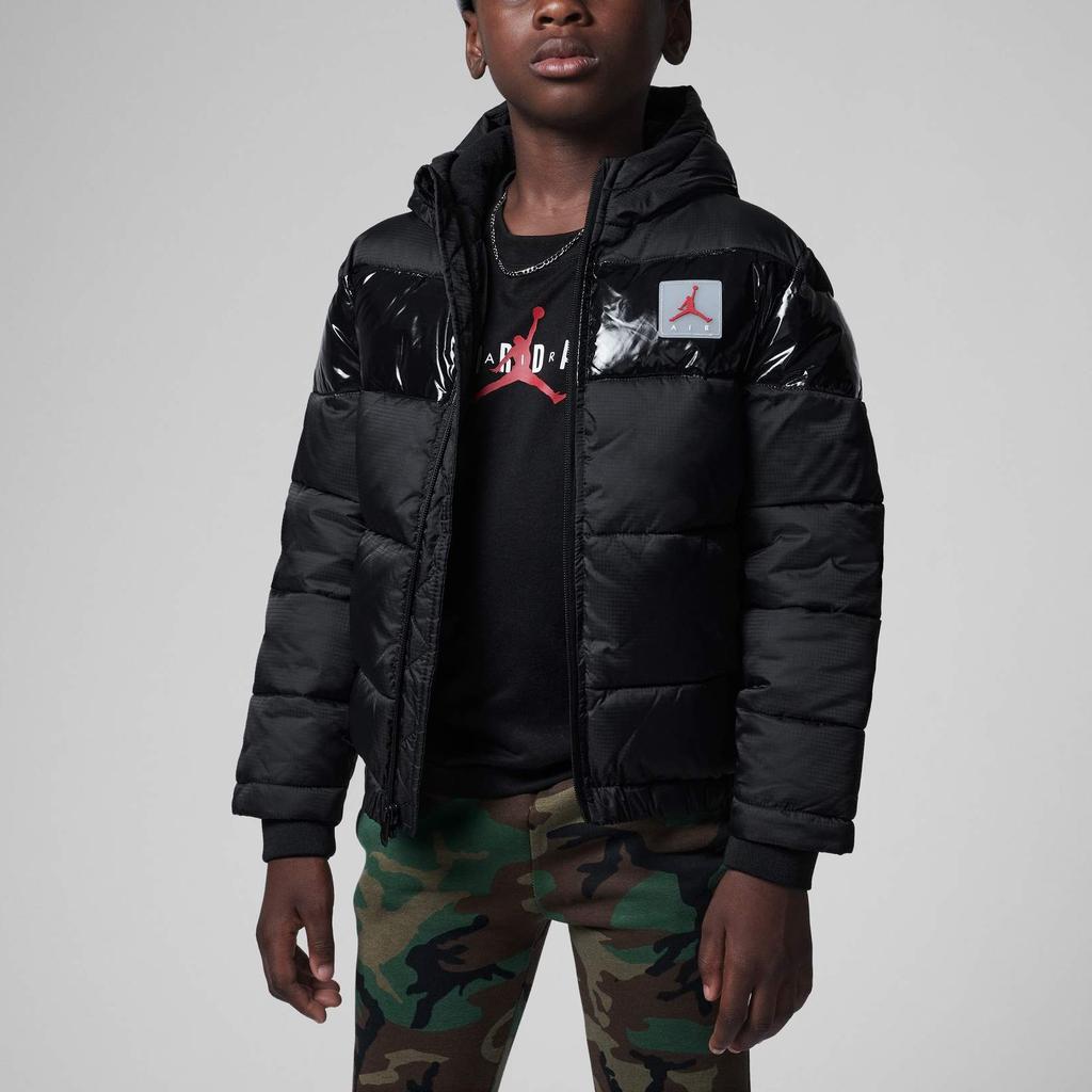 Jordan Fleece Hooded Long Sleeve Kids Tops Black DC0037-010