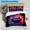 3PCS WonderlCat Fantasy Bedding set,Ideal For1pc Duvet Cover And 2pcs Pillowcases Perfect for Christmas gift,Ideal for Bedroom, Dormitory