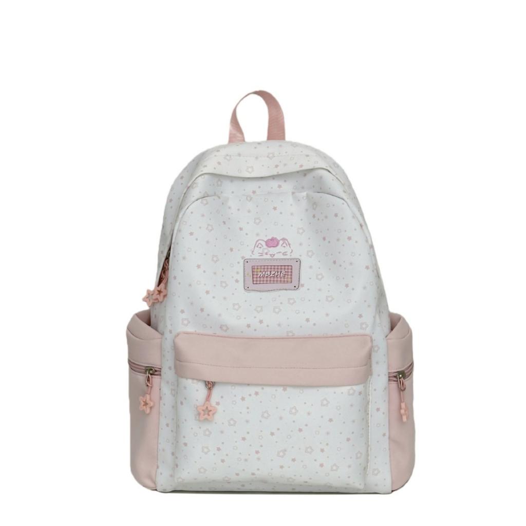 Schoolbag Strawberry Cream Star Cat Shadow School Bag Japanese Girl Sweet and Gentle Light and Versatile School Travel Backpack
