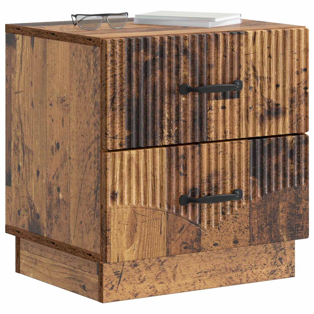 Vintage Style Nightstand Made of Reclaimed Wood 43 x 34.5 x 44.5 cm Engineered Wood