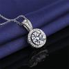 6.5mm S925 Sterling Silver Round Halo Pink Moissanite Pendant Necklace Fine Jewelry For Women