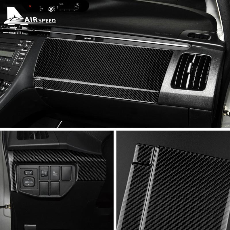 Real Carbon Fiber Sticker For Toyota Prius 2010 2011 Red Black Car Glove Box Cover Decor Interior TrimAccessories.