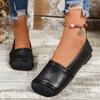 Fashion Non-slip Flat Shallow Single Shoes Spring and Summer Square Toe Soft Sole Non-slip Versatile Foreign Style Small Leather Shoes