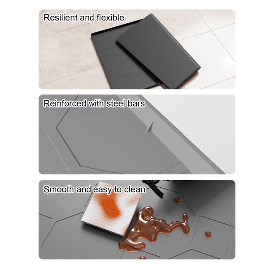 Katzenstreumatte mit erhöhten Rändern Rutschfest Wasserdicht Urinbeständig Leicht zu reinigen Streukontrolle Kätzchenstreu-Fangmatte Silikon-Bodenmatte Haustier