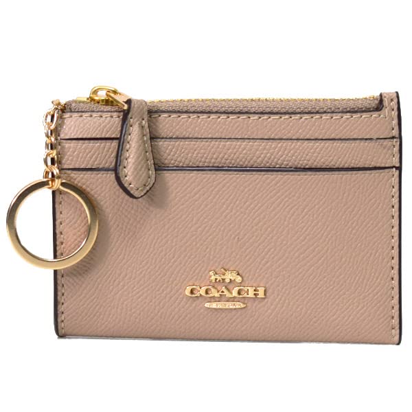 

Coin Purse Cross Grain Leather Logo with Key Ring Mini Skinny ID Case Coin Case Taupe 88250 [Coach] сіро-коричневий