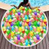 Easter Eggs Round Beach Towel with Tassels For Boys Girl Easter Gifts Microfiber Soft Sand Proof Absorbent Circle Swim Towel