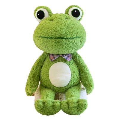 50-80cm Big Eyes Cute Frog Plush Toy Kawaii Bow Animal Green Cloth Doll for Children's Birthday Christmas Gift