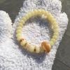 Natural White & Creamy Yellow Jade Bodhi Root Double-Strand Bracelet - Women's Gift Edition