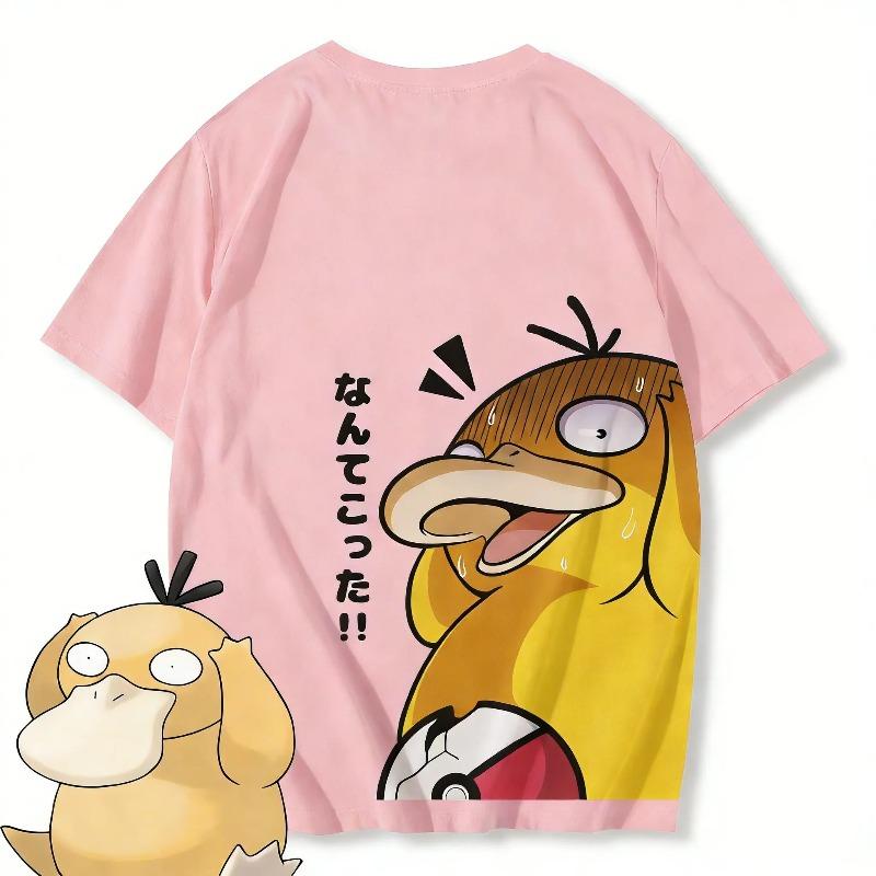 Anime Pokemon Psyduck Printed T-shirt Men's and Women's T-shirt Men's Tops Harajuku Y2K T-shirt 2026 Summer New Tee Streetwear