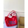 Thickened large capacity tote bag lazy wind shoulder canvas bag big red simple letter student canvas bag