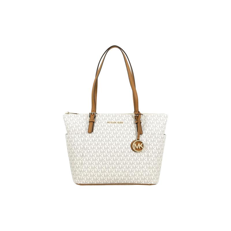 MICHAEL KORS Jet Set Item Fashion Items All-over Presbyopia Print Leather Shoulder Bag Women’s White белый