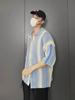 Men's Trendy American Color-Block Ice Silk Short-Sleeve Shirt
