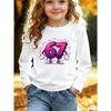 Unisex Kids White Long Sleeve Tee For 4-12 Boys Girls Cartoon Anthropomorphic Dripping Pink Purple Gradient Shoes Lightning Burst Background Print