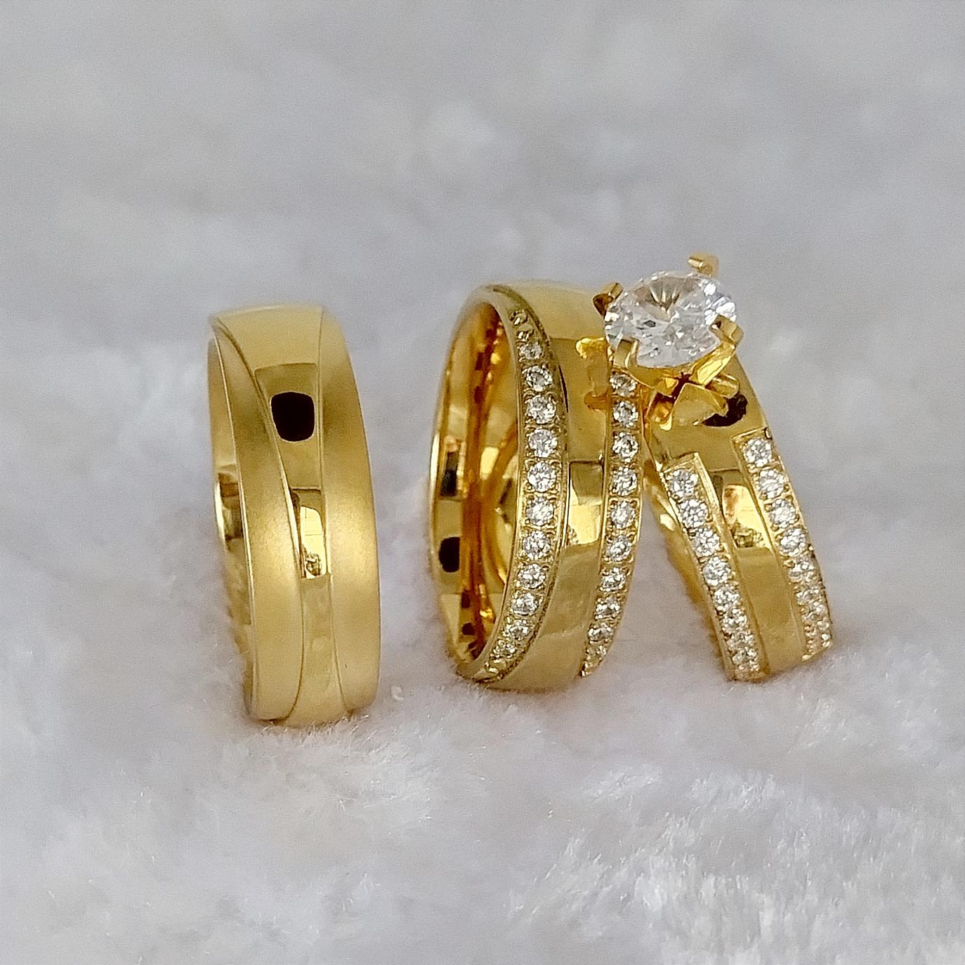 Klasiski 24K zeltīti nerūsējošā tērauda kāzu