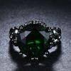 Anello Rotondo Grande Diamante Nero Piccolo Diamante Nero Anello Uomo e Donna Anello Personalizzato per il Temperamento