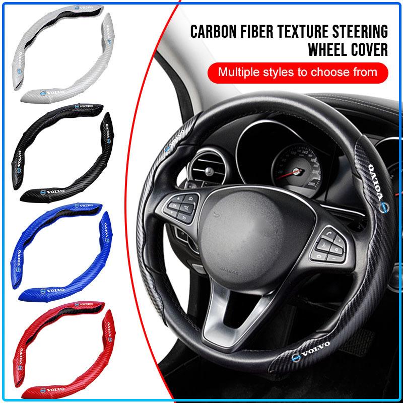 Non-Slip Universal Carbon Fiber Car Steering Wheel Cover For Volvo Rdesign XC90 S60 XC60 V70 S80 S40 V50 V40 V60 C30 S70