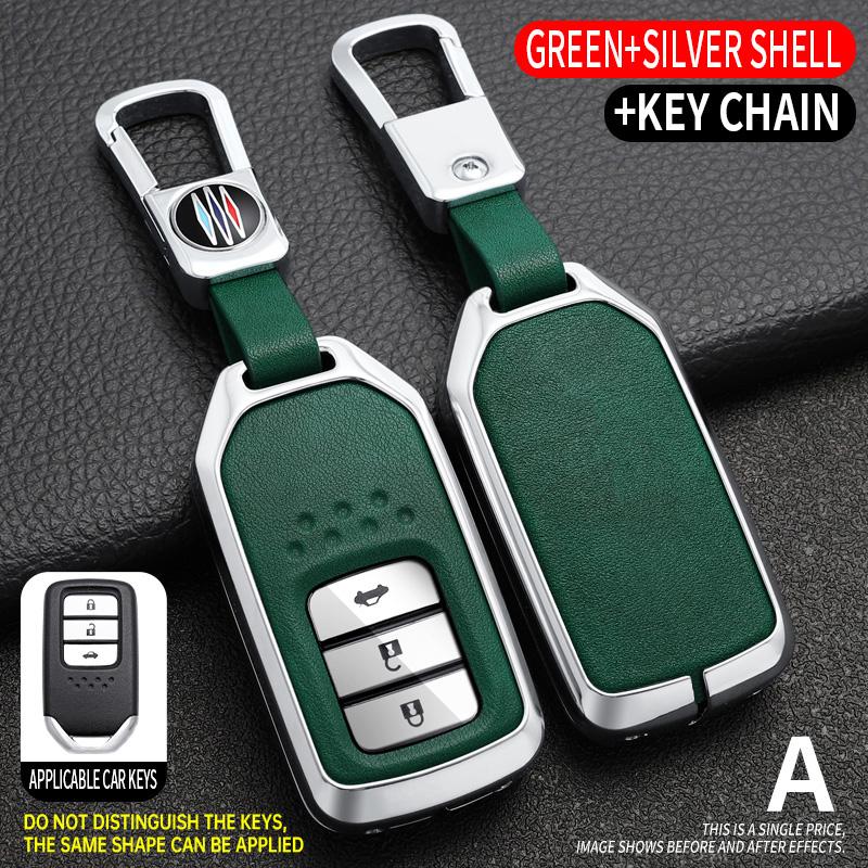 Leather Car Remote Key Cover Case Shell For Honda Civic City Accord Crv Cr-V Xr-V Odyssey Vezel Jade Crider Fit Accessories