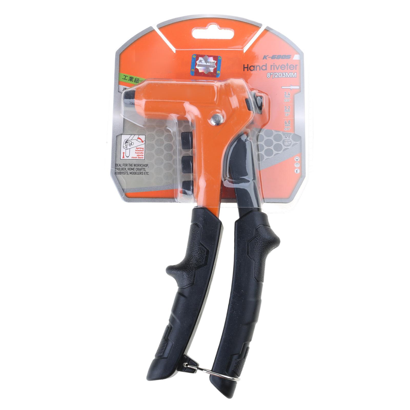 

Mini Rivet Gun Heavy Duty Hand Riveter with 4 Interchangeable Heads 3/32 -1/8 -5/32 -3/16 for Pop Rivet Gun Kit Durable
