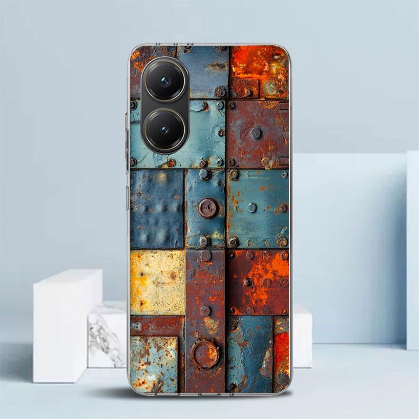 Vintage Industrial Style Rusty Pattern Soft Cover for Xiaomi Poco F7 Ultra X7 X6 X5 Pro M7 Phone Case Redmi 15 15C 13 13C 12 12C