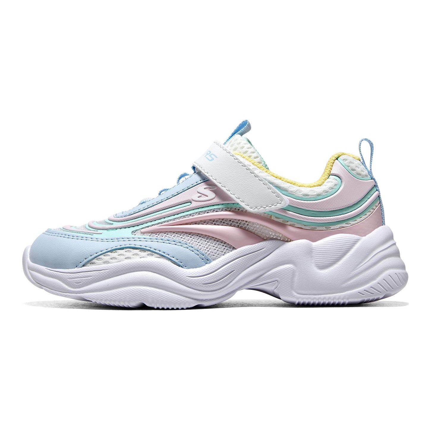 Skechers Прочные дышащие низкие повседневные кроссовки Детские кеды Белый 319010L-WMLT 38