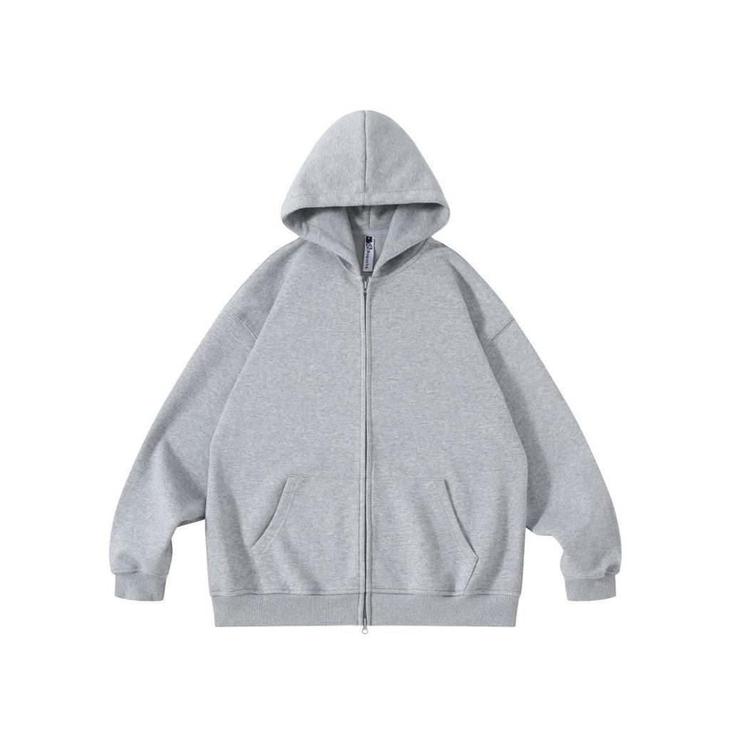 RUIIENRS X Ropucha 2026 Spring Autumn Solid Color Hooded Zip Up Sweatshirt for Men 