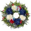 Wooden American Style Christmas Wreath Door Sign Flat Printed Plaque for Window and Decoration