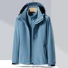 Men's and Women's Windproof 3-in-1 Detachable Jacket Set: Fleece-Lined, Waterproof, Breathable, Perfect for Mountaineering.