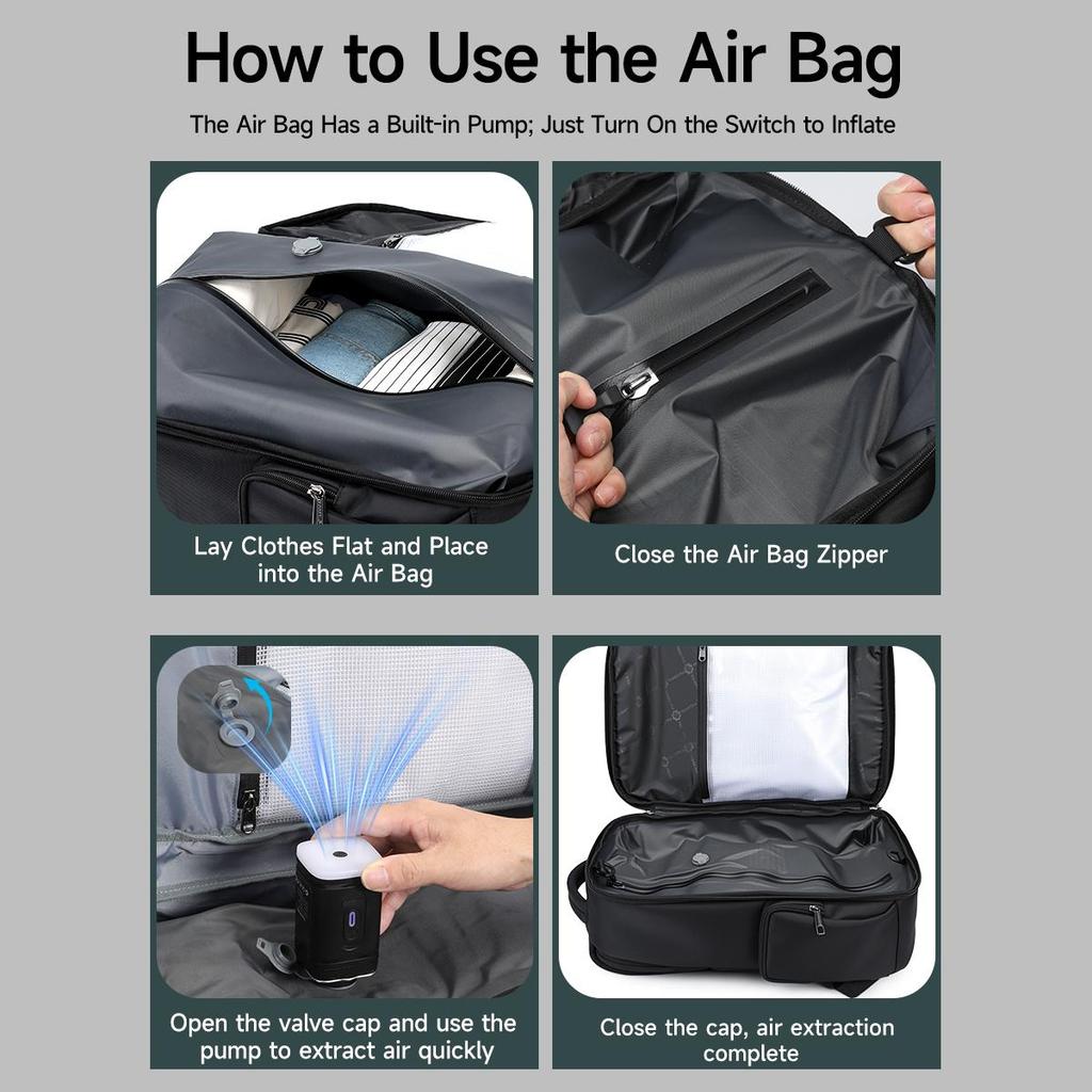 Tigernu Herren Rucksäcke Vakuumkompressions-Rucksäcke 14 15.6 17.3'' Laptop Rucksack für Herren Schulrucksack Männlich Reise Rucksäcke