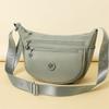 Lightweight Nylon Half Moon Sling Bag with Dual Zipper Pockets Casual Crossbody Waist Pack for Daily Travel
