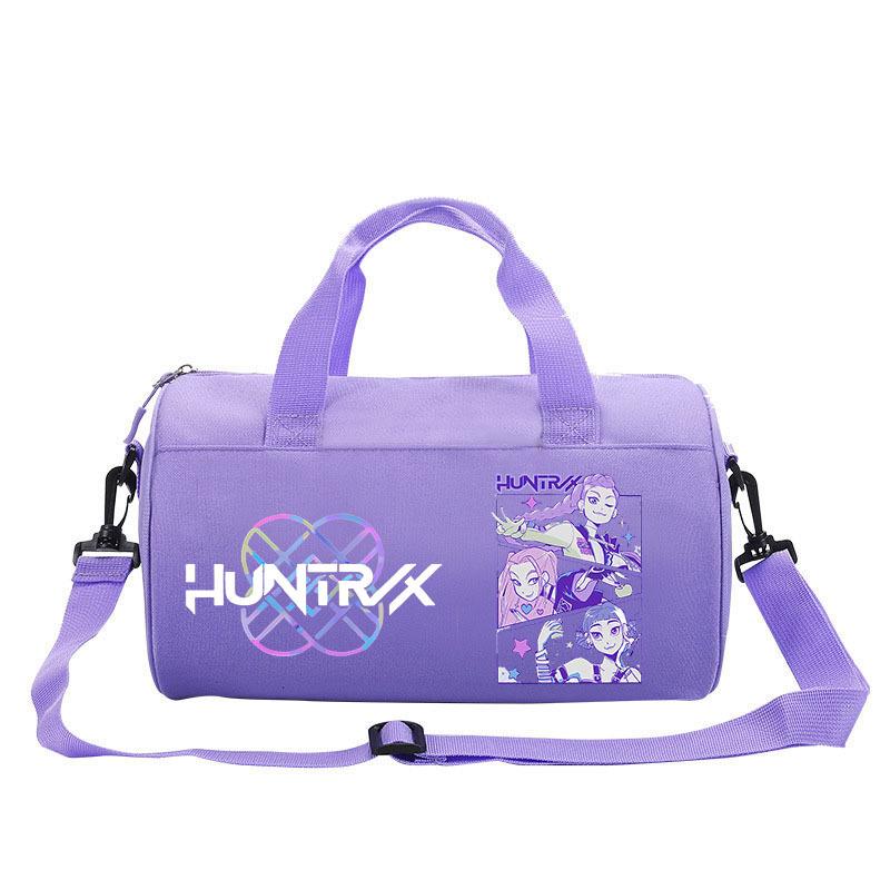 Bolsa Cilindro Fitness com Estampa de Desenho Animado Caçadores de Bruxas KPOP Bagagem Bolsa de Mão Esportiva Bolsa de Viagem