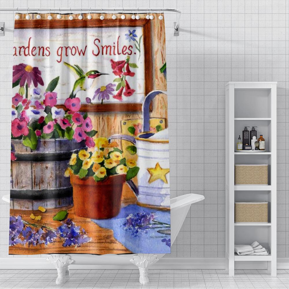 Home Shower Oil Painting Style Curtains For Bathroom Waterproof Fabric Bathroom Curtains Modern Shower Curtain 180X200 240X200