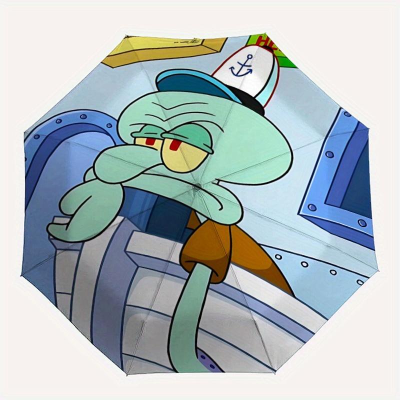

1pc Squidward SquarePants Automatic Folding Umbrella with 8-Rib Compact & Lightweight Design, Self-Opening/ Closing,077