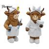 Environmentally Friendly Resin Decor Highland Cow Bathroom Figurine, Bathrobe Statue, Wateroroof Small Desktop Figurine Gift Animal Ornament for Sink