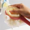 2 In 1 Long Handle Bath Brush Soft Bristles Exfoliating Loofah Puff For Shower Back Cleaning For Men Women