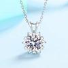 Mosang Necklace S925 Pure Silver Collar Chain Stone Pendant One Carat Wedding