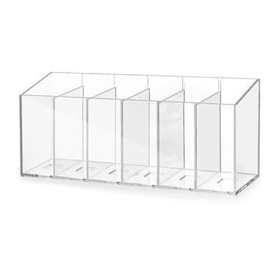 Clear 6 Section Kitchen Storage Container Removable Dividers Customizable Space for Countertop Organization