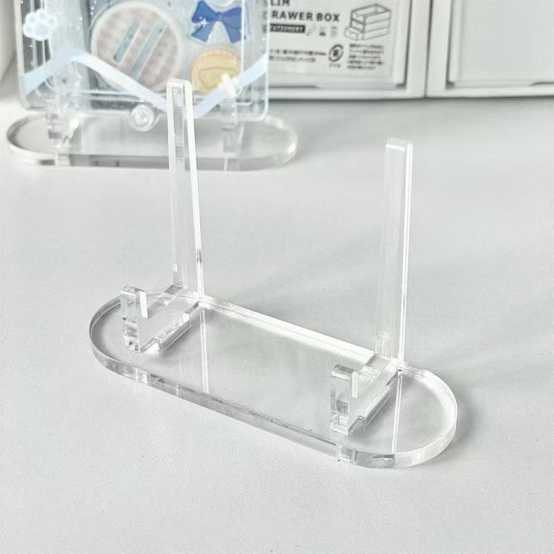 Acrylic Wave Pattern Badge Display Stand - Creative Desktop Card Storage чистый